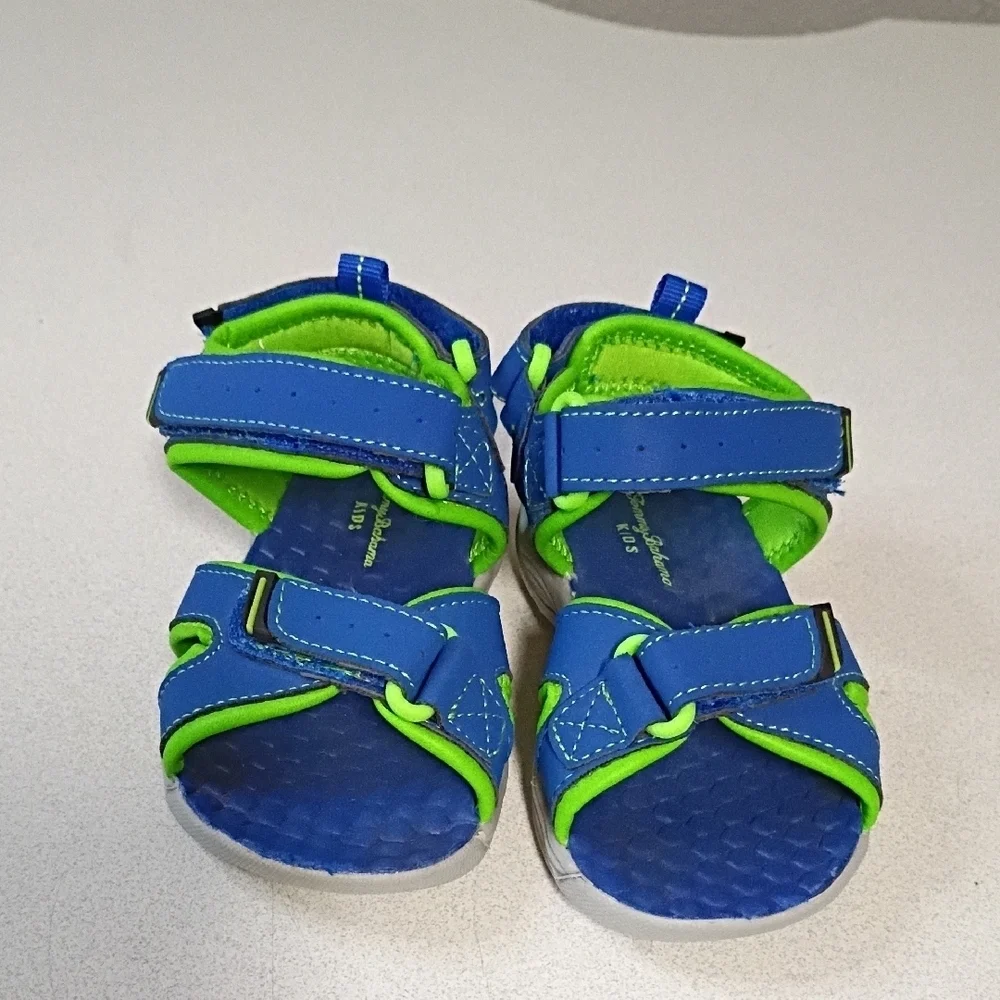 Tommy Bahama Kids Vibrant Blue and Lime Sandals